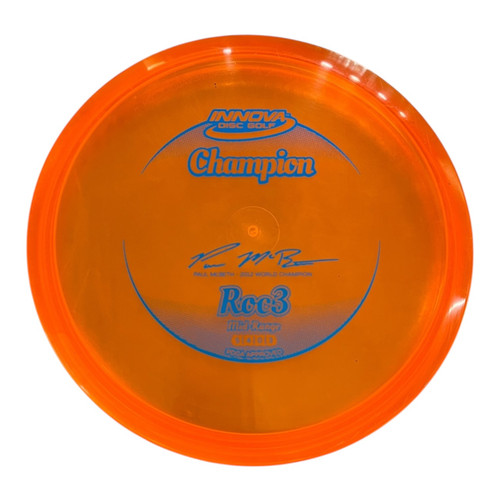 Vist Large View of Product Image Which is Used Innova CHAMPION ROC3 PAUL MCBETH Disc Golf Mid Range Orange 169g