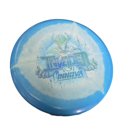 Vist Large View of Product Image Which is Used Innova INVADER HALO PUTTER Disc Golf Putter Royal Blue
