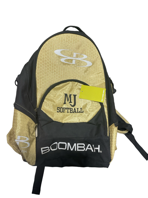 Vist Large View of Product Image Which is Used BoomBah MJ SOFTBALL BAG BB/SB Player Backpack Black And Tan