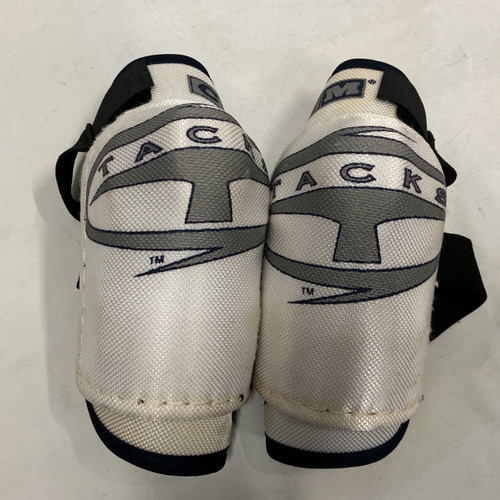 Vist Large View of Product Image Which is Used CCM TACKS 552 Junior Elbow Pads White/Black/Royal L/XL