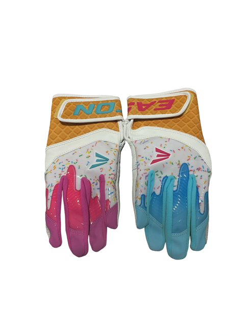 Vist Large View of Product Image Which is Used Easton BB/SB Batting Gloves White LG