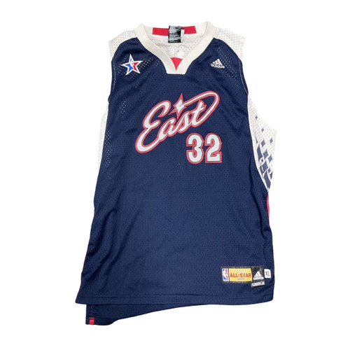 Vist Large View of Product Image Which is Used Adidas SHAQ HEAT ALL-STAR JERSEY Basketball Youth Top Navy Blue XL