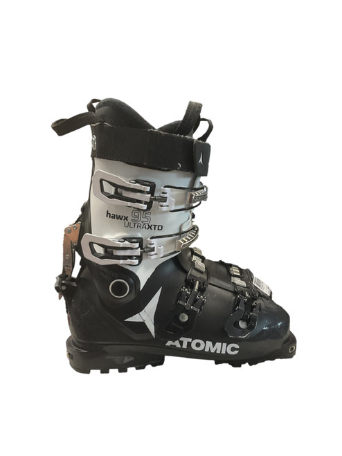 Vist Large View of Product Image Which is Used Atomic HAWX 95 ULTRA XTD 25.5 Mens DH Ski Boot Black And White 255 MP - M07.5 - W08.5
