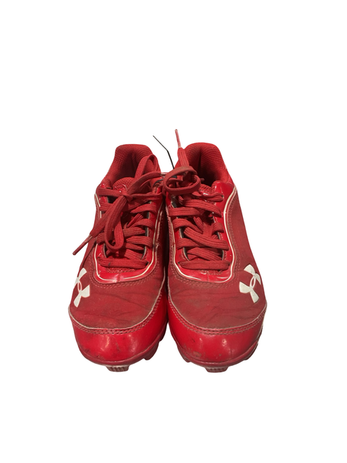Vist Large View of Product Image Which is Used Under Armour UA BASEBALL BB/SB Cleats Red Youth 13.0