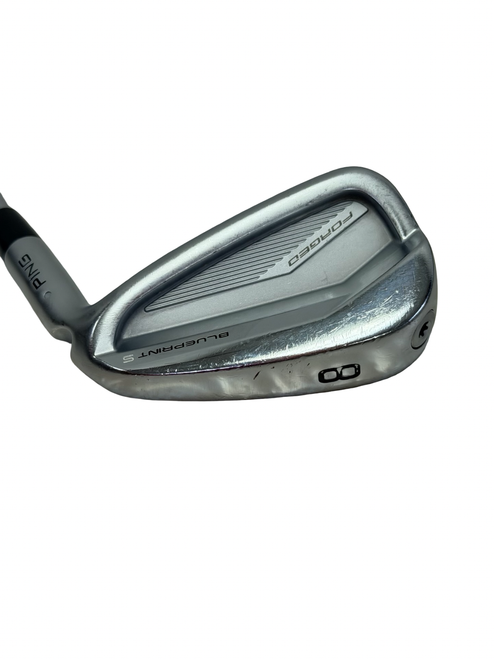 Vist Large View of Product Image Which is Used Ping BLUEPRINT SILVER DOT Mens Individual Iron RH 8 Iron 36.5" w/ Dynamic Gold Tour Issue X100 Shaft