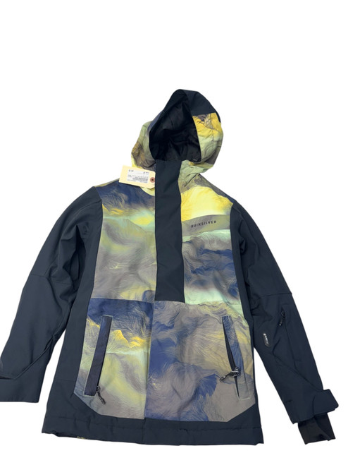 Vist Large View of Product Image Which is USED QUIKSILVER DRY FLIGHT SNOW JACKET YOUTH SMALL GREEN AND GOLD