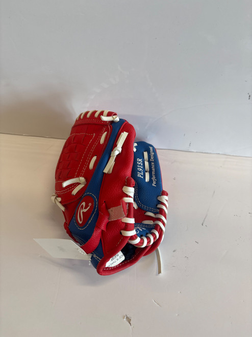 Vist Large View of Product Image Which is Used Rawlings PLAYER SERIES BB/SB Glove RH Throw Red 9"