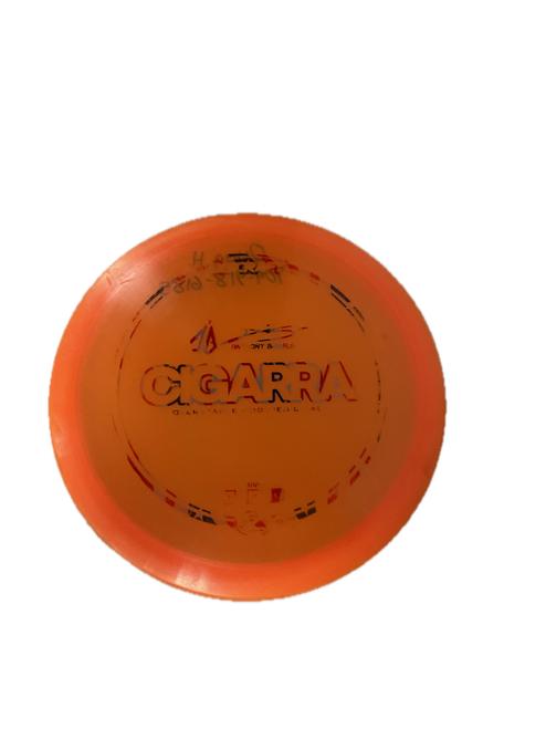 Vist Large View of Product Image Which is Used Discraft Z LINE CIGARRA Disc Golf Driver Orange