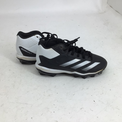 Vist Large View of Product Image Which is Used Adidas ADIZERO IMPACT JR 1 BB CLEATS BB/SB Cleats Black And White Junior 01