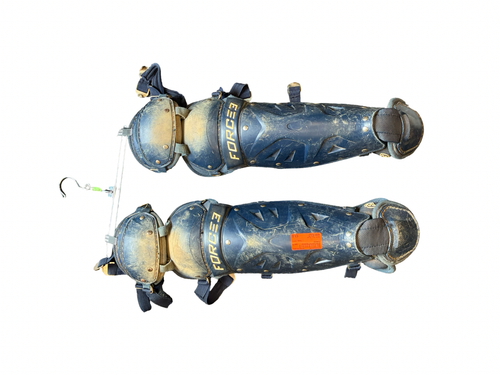 Vist Large View of Product Image Which is Used FORCEE Catchers Leg Guards Navy Blue Adult