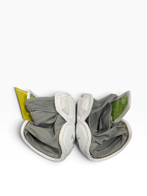 Vist Large View of Product Image Which is Used Maverik CHARGER ELBOWS Lacrosse Arm Pads/Guards White LG