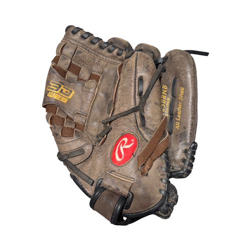 Vist Large View of Product Image Which is Used Rawlings HIGHLIGHT SERIES BB/SB Glove RH Throw Brown 12 1/2"