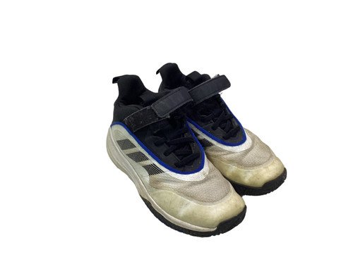 Vist Large View of Product Image Which is Used Adidas ADIDAS BASEKTBALL SHOE Basketball Shoes Y White/Black/Royal Junior 02