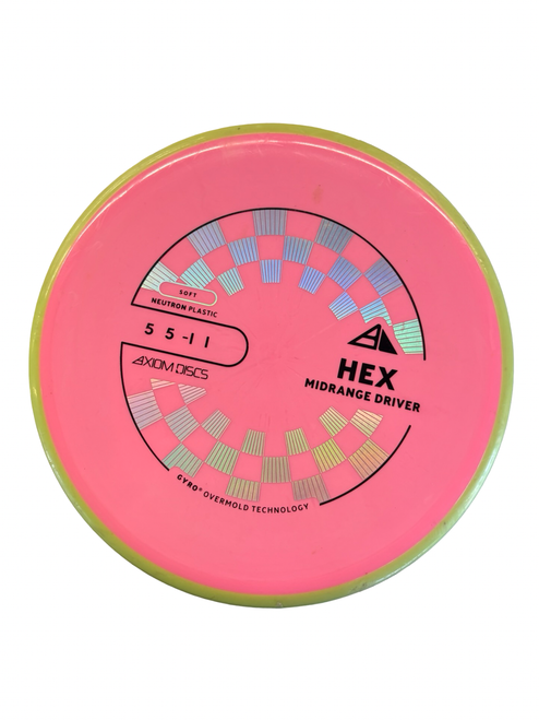 Vist Large View of Product Image Which is Used Axiom HEX MIDRANGE Disc Golf Mid Range Pink