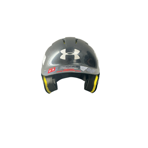 Vist Large View of Product Image Which is Used Under Armour 5 7/8 6 3/4 UA HELMET Batting Helmet No Mask Black SM