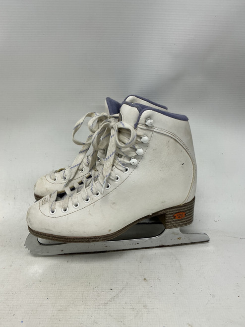 Vist Large View of Product Image Which is Used Riedell 113 Girls Figure Skate White Junior 04