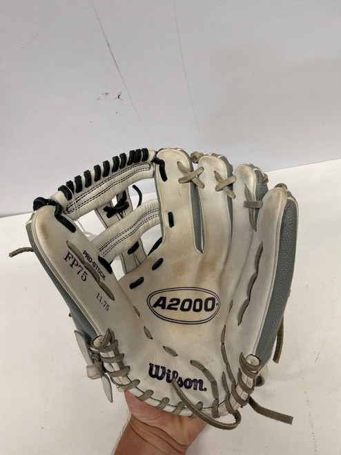Vist Large View of Product Image Which is Used Wilson A2000 BB/SB Glove RH Throw Grey 11 3/4"