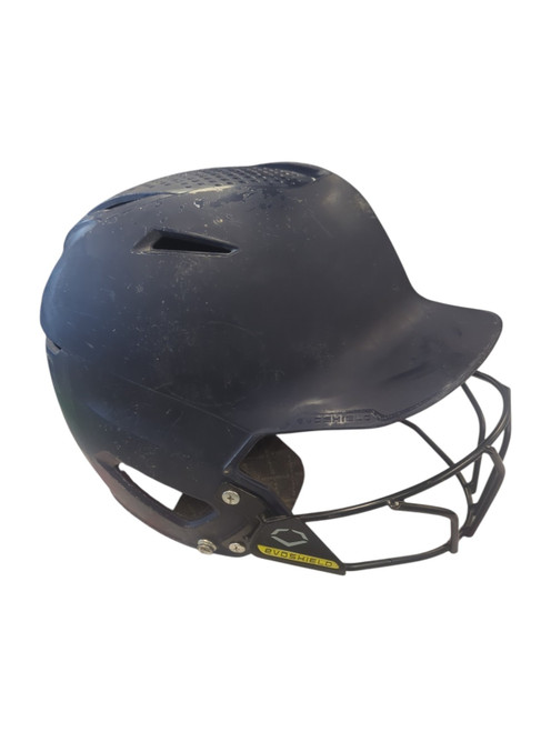 Vist Large View of Product Image Which is Used Evoshield WTV7135NANT Batting Helmet w/Mask Navy Blue LG