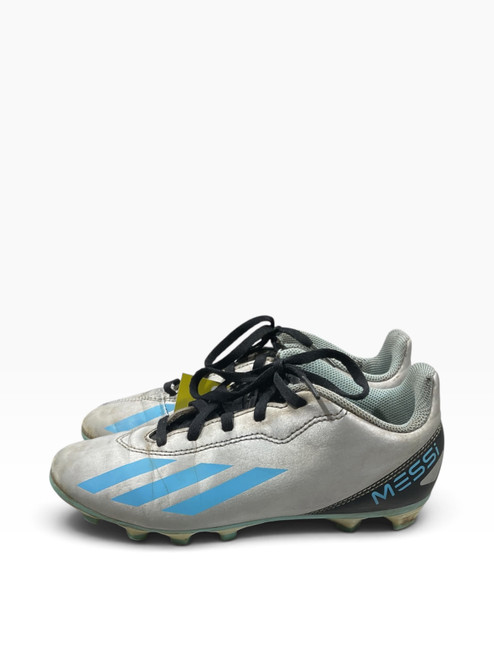 Vist Large View of Product Image Which is Used Adidas Soccer Cleats Silver Junior 03.5