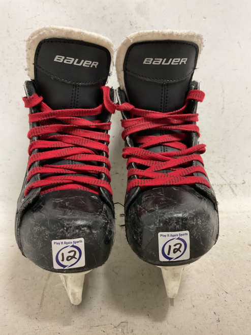 Vist Large View of Product Image Which is Used Bauer SUPREMEM ONE.4 Youth Hockey Skate Black And Red Youth 12.0