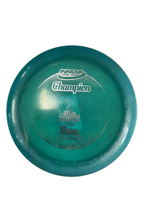 Vist Large View of Product Image Which is Used Innova 1108 WORLD RECORD BOSS Disc Golf Driver Neon Green