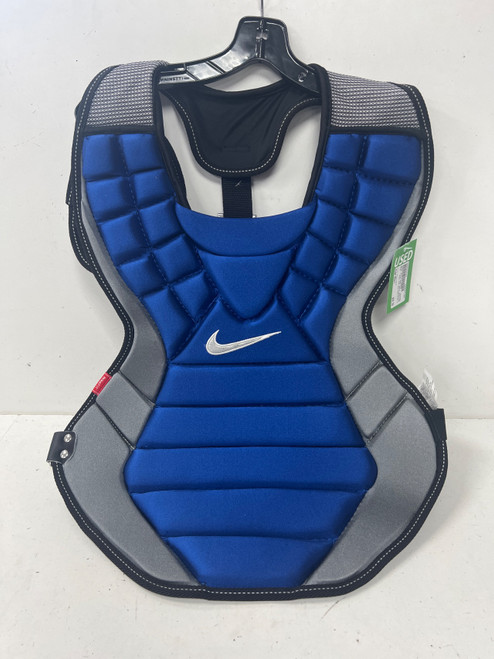 Vist Large View of Product Image Which is Used Nike PRO GOLD PERCISION 17 Catchers Chest Protector Royal Blue Adult