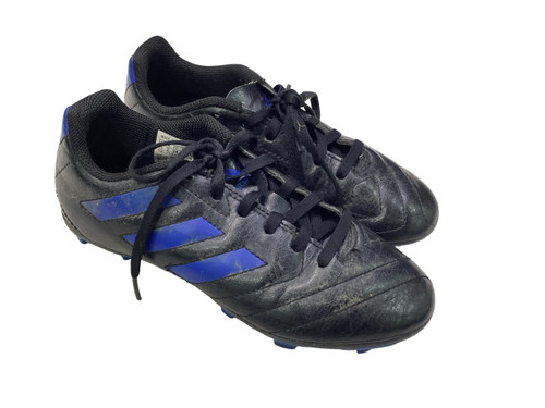 Vist Large View of Product Image Which is Used Adidas Soccer Cleats Black And Navy Blue Junior 02.5