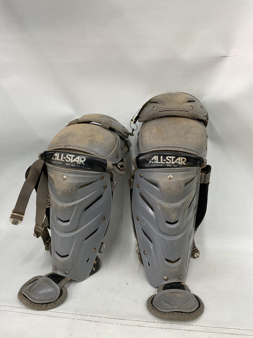 Vist Large View of Product Image Which is Used All-Star GRAY SHIN GUARDS Catchers Leg Guards Grey Intermed