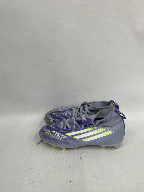 Vist Large View of Product Image Which is Used Adidas Soccer Cleats Purple Junior 02.5