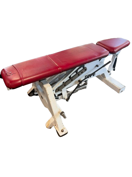 Vist Large View of Product Image Which is Used POWER LIFT ADJUSTABLE BENCH FID Bench Cardinal And White