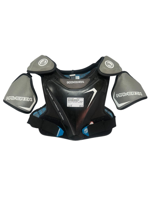 Vist Large View of Product Image Which is Used Maverik Lacrosse Shoulder Pads Black MD