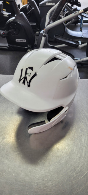 Vist Large View of Product Image Which is Used Marucci HELMET W CHIN GUARD Batting Helmet No Mask White One Size