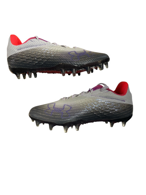 Vist Large View of Product Image Which is Used Under Armour Adult FB Cleats Grey Senior 7