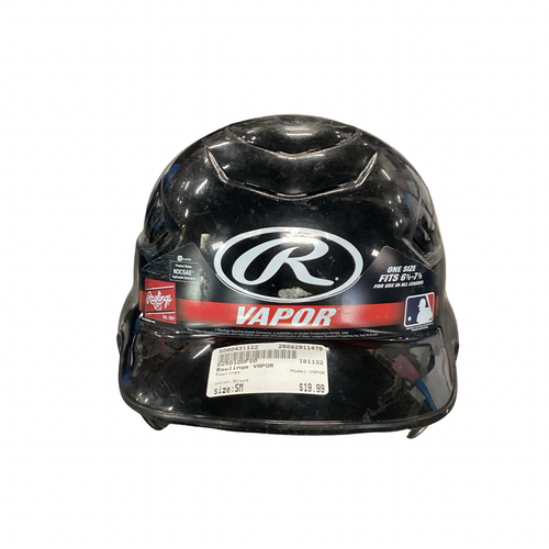 Vist Large View of Product Image Which is Used Rawlings VAPOR Batting Helmet No Mask Black SM