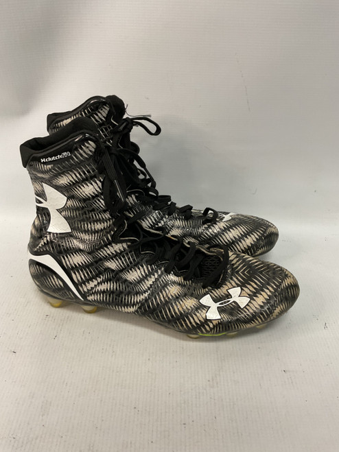 Vist Large View of Product Image Which is Used Under Armour Adult FB Cleats Black And White Senior 10.5