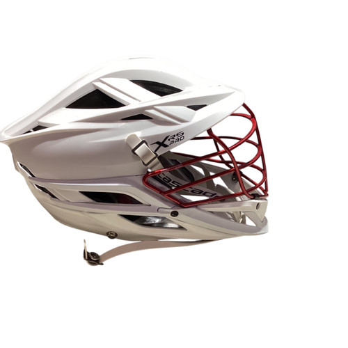 Vist Large View of Product Image Which is Used Cascade XRS PRO Lacrosse Helmet White Fits all