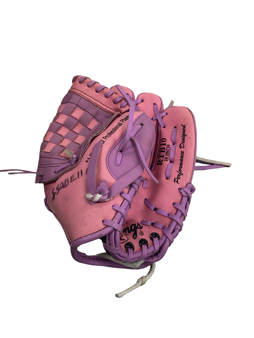 Vist Large View of Product Image Which is Used Rawlings PLAYERS SERIES BB/SB Glove RH Throw Pink 10"