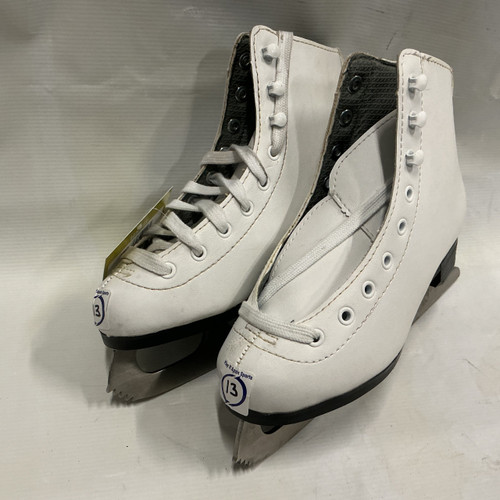 Vist Large View of Product Image Which is Used WinnWell Girls Figure Skate White Youth 13.0