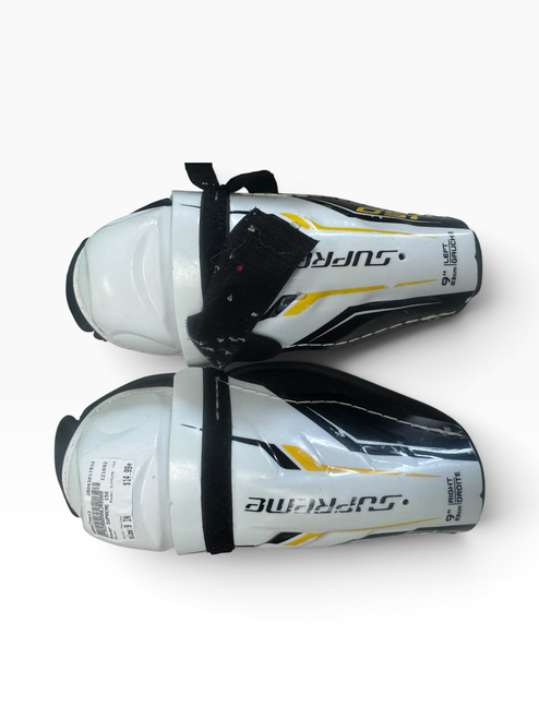 Vist Large View of Product Image Which is Used Bauer SUPREME 150 Intermediate Shin Guards Yellow 9"