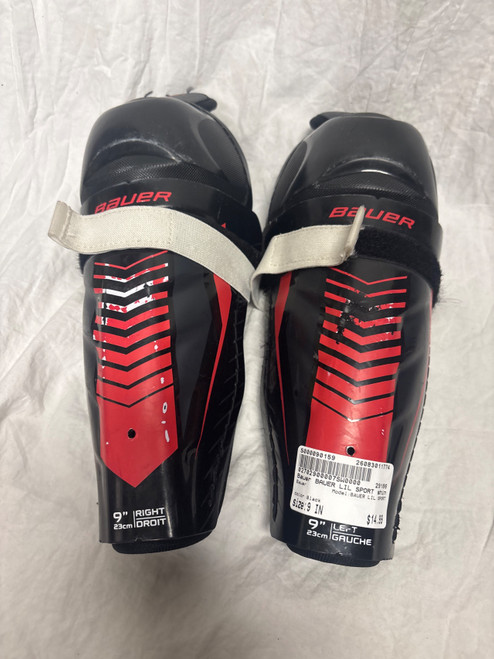 Vist Large View of Product Image Which is Used Bauer BAUER LIL SPORT Youth Shin Guards Black 9"