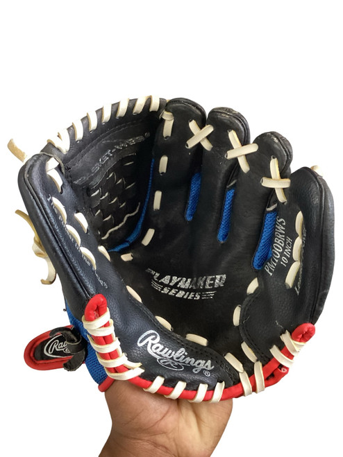 Vist Large View of Product Image Which is Used Rawlings PLAY MAKER SERIES BB/SB Glove RH Throw Navy Blue 10"