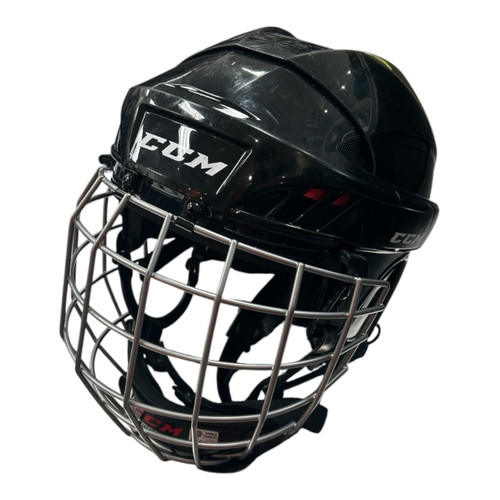 Vist Large View of Product Image Which is Used CCM 50 COMBO HELMET MED Helmet Cage Combo Black MD