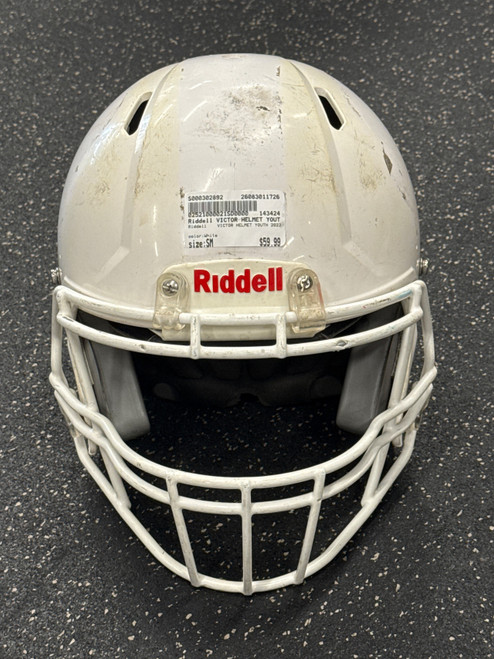 Vist Large View of Product Image Which is Used Riddell VICTOR HELMET YOUTH 2022 FB Helmet White SM