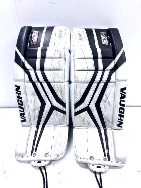 Vist Large View of Product Image Which is Used Vaughn V10 Goalie Leg Pads Youth White 24"