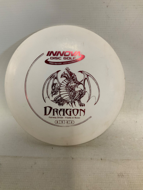 Vist Large View of Product Image Which is Used Innova DRAGON FLOATER Disc Golf Driver White