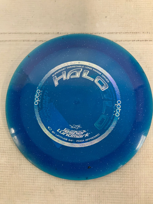 Vist Large View of Product Image Which is Used Latitude 64 HALO OPTO Disc Golf Driver Royal Blue 173g