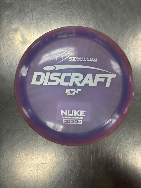 Vist Large View of Product Image Which is Used Discraft ESP NUKE Disc Golf Driver Purple