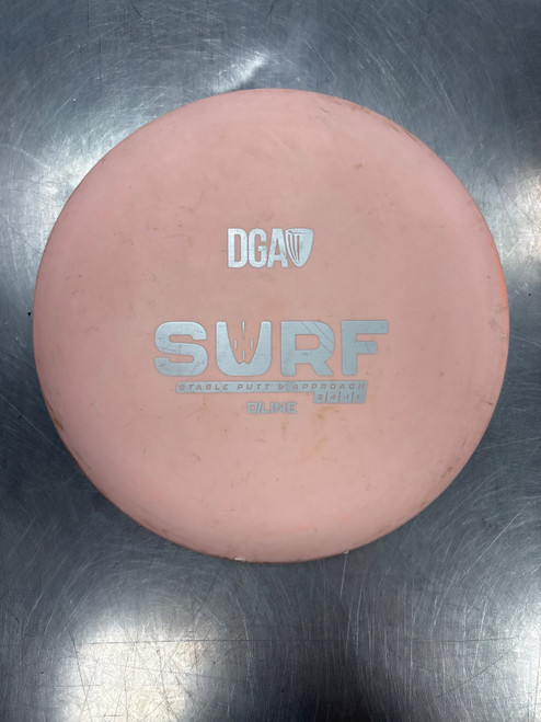 Vist Large View of Product Image Which is Used DGA D LINE SURF Disc Golf Putter Pink