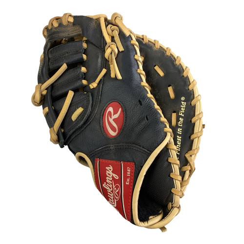 Vist Large View of Product Image Which is Used Rawlings H115FBMB BB/SB First Base RH Throw Navy Blue 11 1/2"