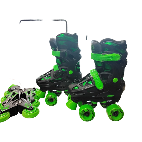 Vist Large View of Product Image Which is Used RollerDerby Child Roller Quad Skates Green Adjustable